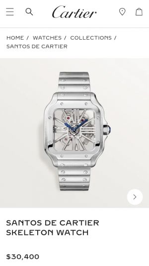 Cartie_r Santos Skeleton Battery silver white