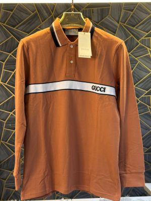 Gucci_Light_Brown_Embroidery_Logo_Full_Sleeve_Premium_Polo_T-Shirt_(1885)