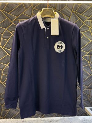 Gucci_Navy_Blue_Embroidery_Logo_Full_Sleeve_Premium_Polo_T-Shirt_(1883)
