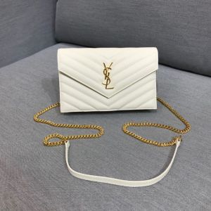 Ysl Envelope Bag White Gold With Original Box & Dust Cover