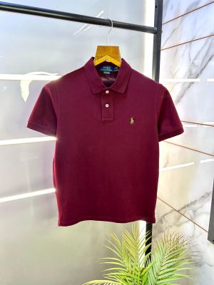 Ralph_Lauren Polo Maroon Premium Collar Neck T-shirt F2786-MA