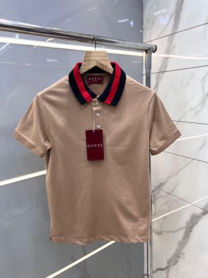 Gucc i Beige Premium Polo T shirt With 240 gsm interlock cotton lycra fabric and Collar Design 2425