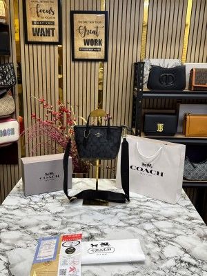 Coach_City_Mini_Tote_Bag_In_Signature_Canvas_With_Box_And_Dust_Bag_Including_CarryBag_(black)