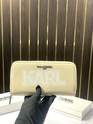 Karl lagerfeld double zipper ladies wallet with box(ks005 apricot)
