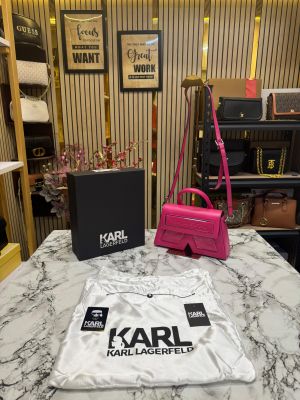 Karl lagerfeld KKushion Pleated Shoulder Bag With Box And Dust Bag (Pink)