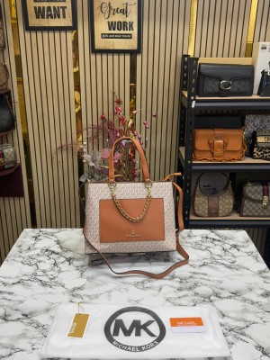 MICHAEL_KORS PRORSUM HANDBAG WITH DUST BAG PREMIUM QUALITY (BIEGE BROWN)