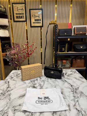 Coach_Hailey_Bold_Signature_Crossbody_Bag_With_Box_And_Dust_Bag_(8822-Black)