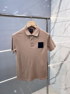 Arman i Exchange Beige Premium Polo TShirt with 240 gsm interlock cotton lycra fabric with Emboss Printed Logo 2592