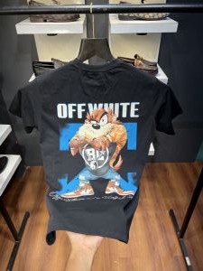 OFF-WHITE IMPORTED PRINTED DROP SHOULDER TSHIRT WITH CARRY BAG