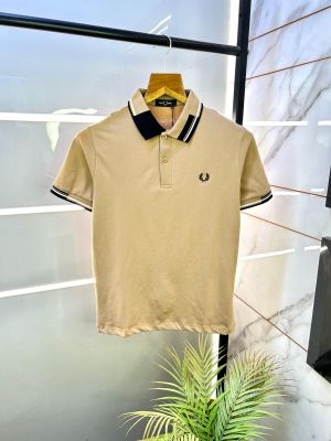 Fred Perry Beige Polo Premium Collar Neck T-shirt F2872-BE