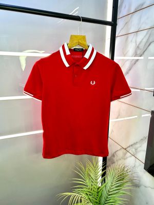 Fred Perry Red Polo Premium Collar Neck T-shirt F2872-RE