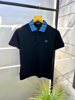 Fred Perry Navy Polo Premium Collar Neck T-shirt F2872-NY