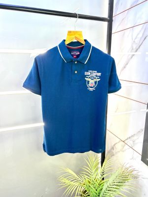 Us Polo Blue Back Printed Collar Neck Premium T-shirt F2837-BU