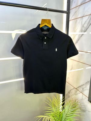 Ralph_Lauren Polo Black Premium Collar Neck T-shirt F2786-BL