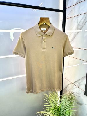 Lacost e Beige Polo Premium Collar Neck T-shirt F2887-BE