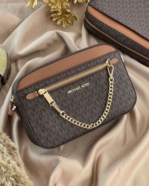 _Michael_kors jet set crossbody bag with box(10399coffe)
