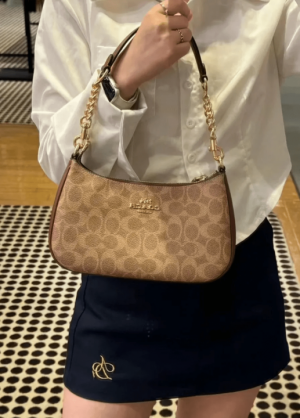 Coach_teri shoulder bag in signature canvas bag with double box packing 