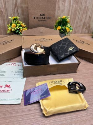 COACH_2_Buckle_Belt_&_wallet_Combo_C428