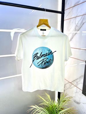 Balmai n Paris White Drop Shoulder Premium Round Neck T-shirt F2791-W2