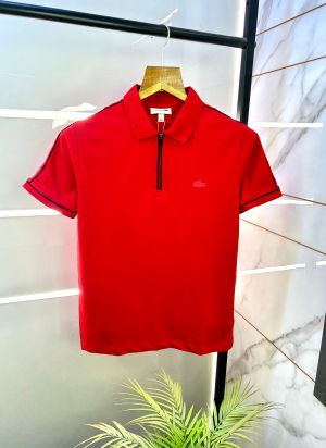 Lacost e Red Polo Premium Collar Neck T-shirt F2788-RE