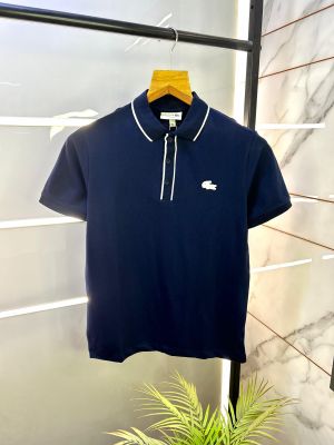Lacost e Navy Polo Premium Collar Neck T-shirt F2788-NY