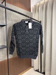 COAC_H DARK GREY PREMIUM MONOGRAM KNIT PULLOVER