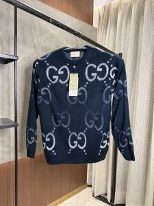 GUCC_I GG NAVY BLUE IMPORTED KNITTED PULLOVER
