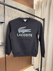 LACOST_E BLACK FRONT PRINTED PREMIUM PULLOVER