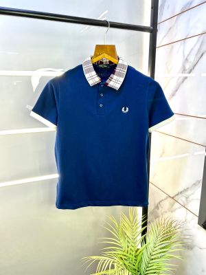 Fred Perry Blue Polo Premium Collar Neck T-shirt F2872-BU