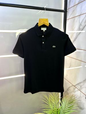 Lacost e Black Polo Premium Collar Neck T-shirt F2887-BL