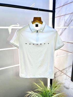 Aston Martin Hacket t White Polo Premium Collar Neck T-shirt F2774-WH