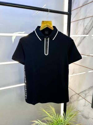 Aston Martin Hacket t Black Polo Premium Collar Neck T-shirt F2774-BL