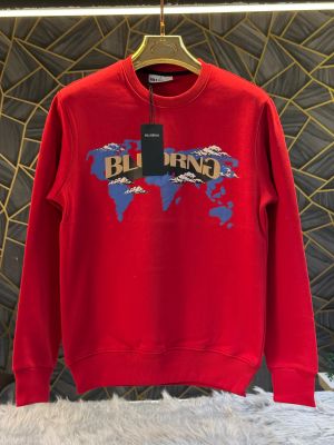 Bluorng Red Embossed Logo Print Imported Sweatshirt (1945)