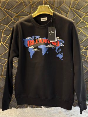 Bluorng Black Embossed Logo Print Imported Sweatshirt (1941)