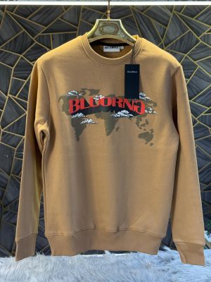Bluorng Brown Embossed Logo Print Imported Sweatshirt (1944)