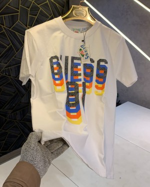 Guess White Logo Print Premium Classic T-Shirt (1347)