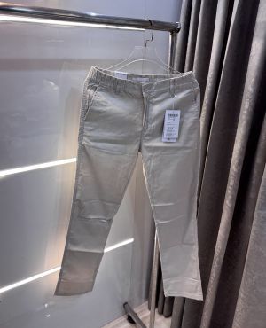 Calvin  Klein Cream Premium Classic Linen Trouser 