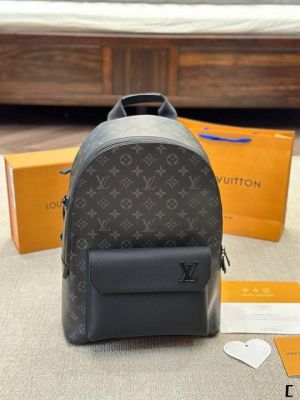 Louis_Vuitton_LV Aerogram Takeoff Premium Backpack With Dust Bag & Tags (Black Grey - 1136)