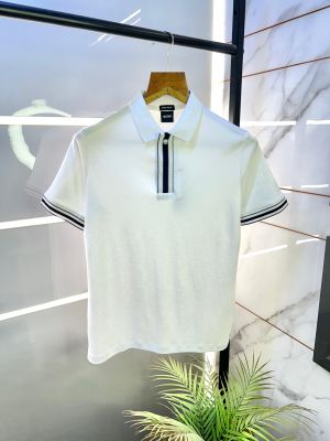 Hugo_Boss White Premium Collar Neck Polo T-shirt F3013-W2
