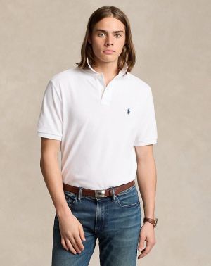 Ralph  Lauren White Embroidery Logo Classic Polo T-Shirt
