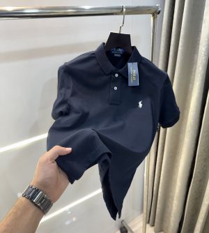 Ralph  Lauren Navy Blue Embroidery Logo Classic Polo T-Shirt
