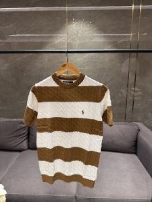 SALE RALPH LAURE_N ORANGE WHITE KNITTED PREMIUM TSHIRT