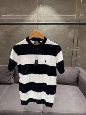 SALE RALPH LAURE_N BLACK WHITE KNITTED PREMIUM TSHIRT