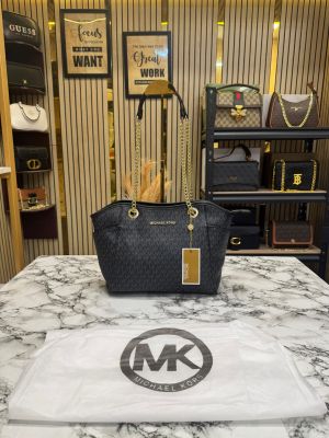 Michael_Kors Jet Set Travel Chain Shoulder Tote Bag Witch Dust Bag (19015 Black)