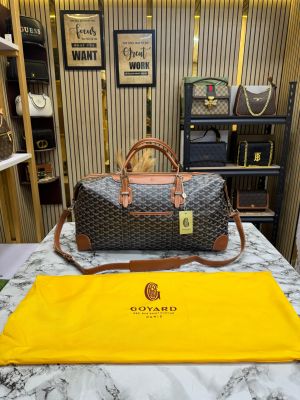 Goyard Boeing Travel Duffle Bag In Goyardian Canvas With Dust Bag (Brown)