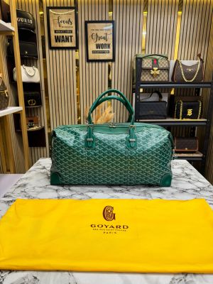 Goyard Boeing Travel Duffle Bag In Goyardian Canvas With Dust Bag (Green)