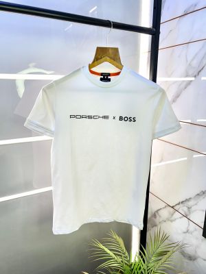 Boss x Porsche Edition White Round Premium Neck T-shirt F2885-WH