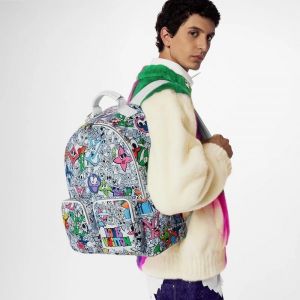 Louis_Vuitton_LV M21846 Character Premium Unisex Backpack With Dust Bag (White - 679)