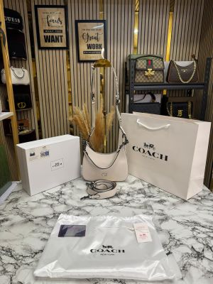 Coac_h Hobo Crossbody Bag With Box And Dust Bag Including Carry Bag (White)