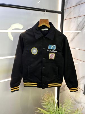 Zar a Black Imported Back Printed Super Premium Varsity Jacket F2256-BL